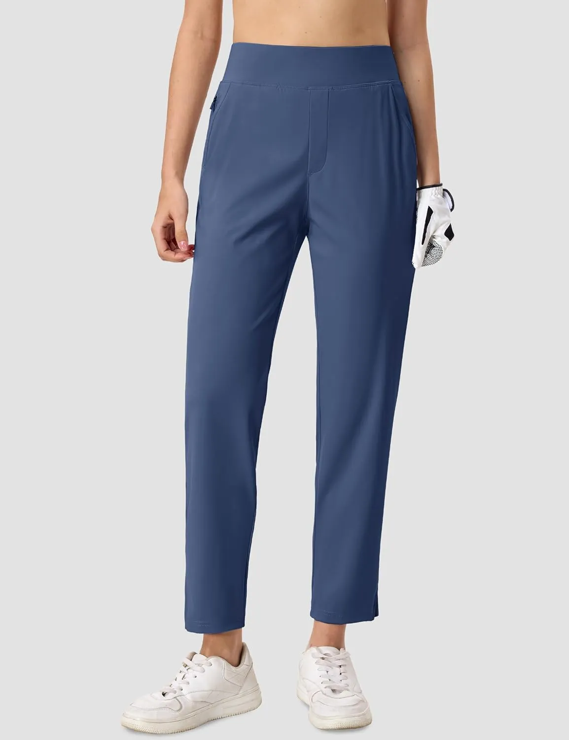MAGCOMSEN Womens Golf Pants UPF 50  High Waisted Stretch 7/8 Ankle Dress Work Casual Slack Summer Travel Pants 5 Pockets