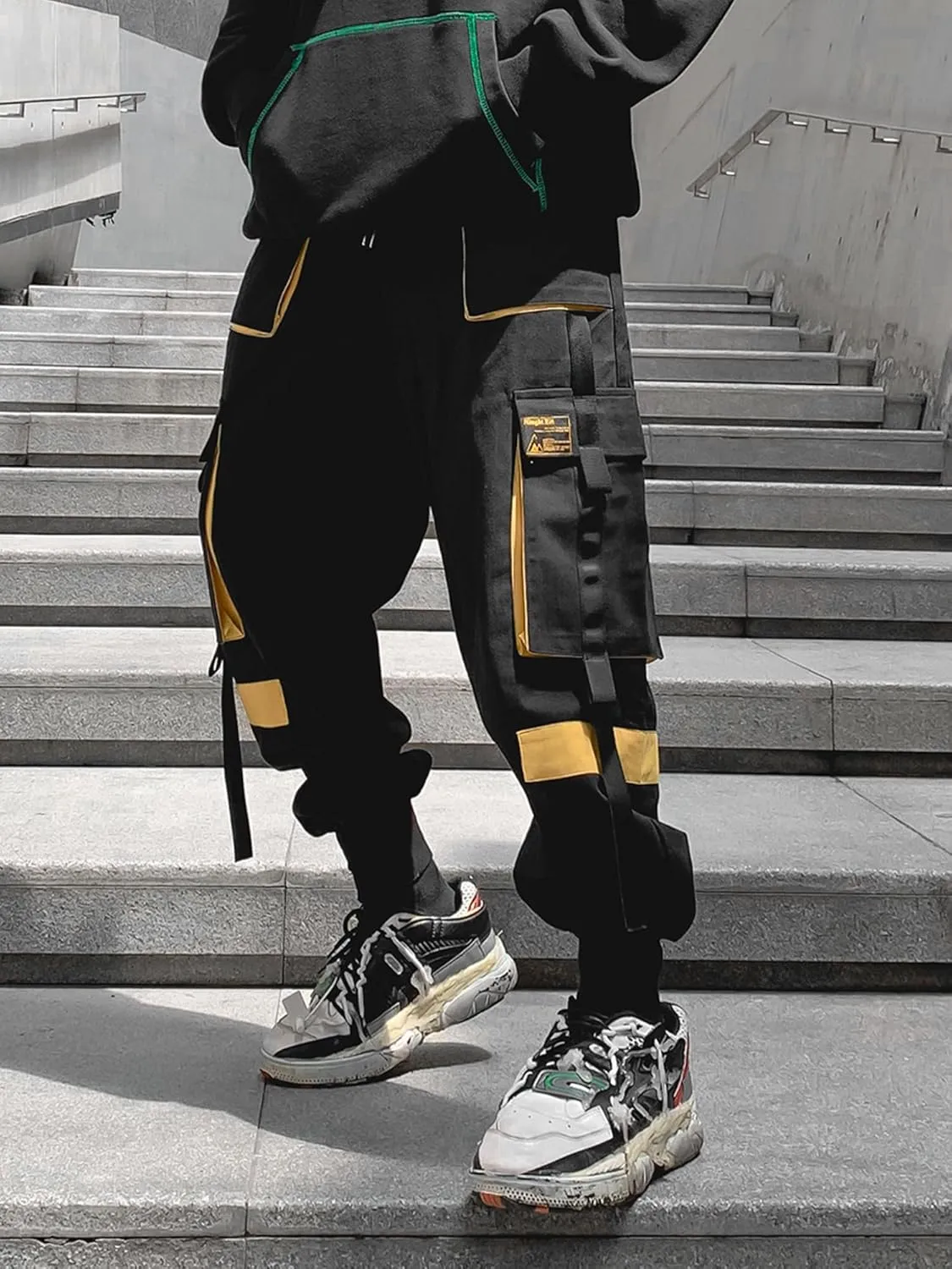 Men's Jogger Pants Techwear Hip Hop Harem Pants Streetwear Tactical Track Pants with Drawstring