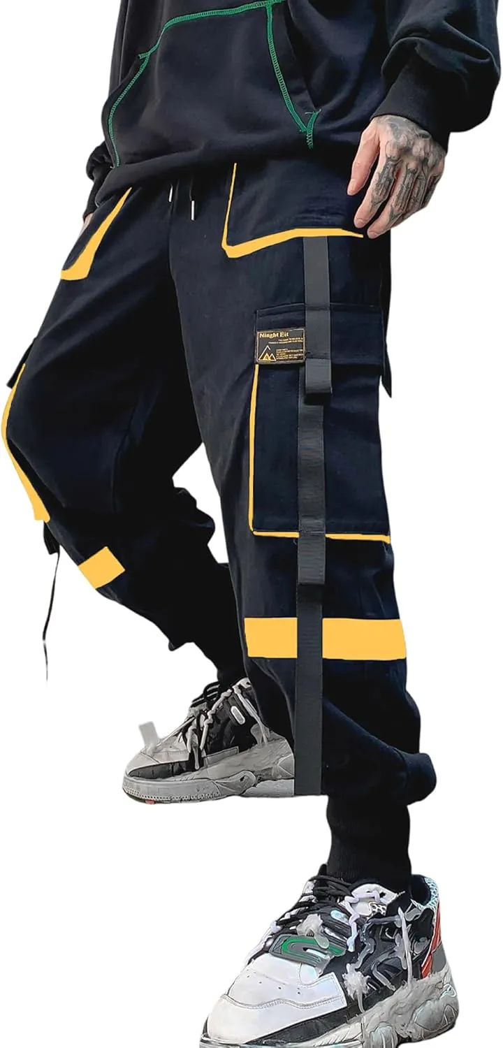 Men's Jogger Pants Techwear Hip Hop Harem Pants Streetwear Tactical Track Pants with Drawstring