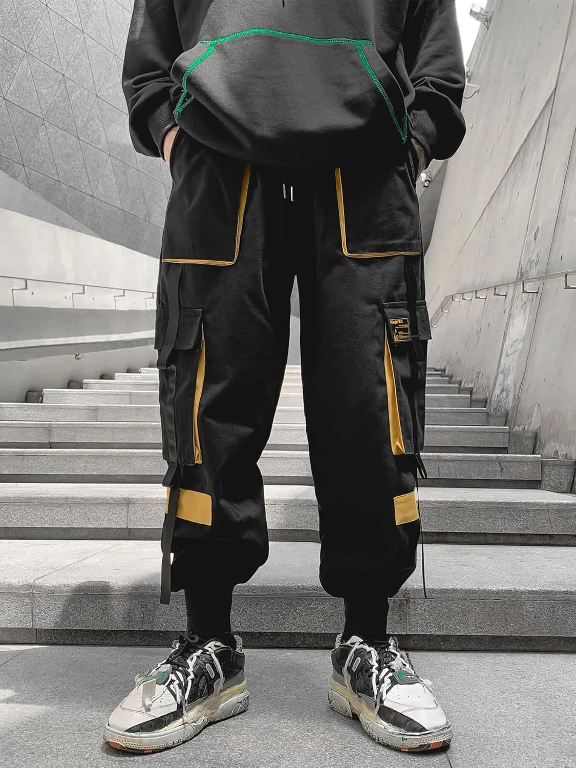 Men's Jogger Pants Techwear Hip Hop Harem Pants Streetwear Tactical Track Pants with Drawstring