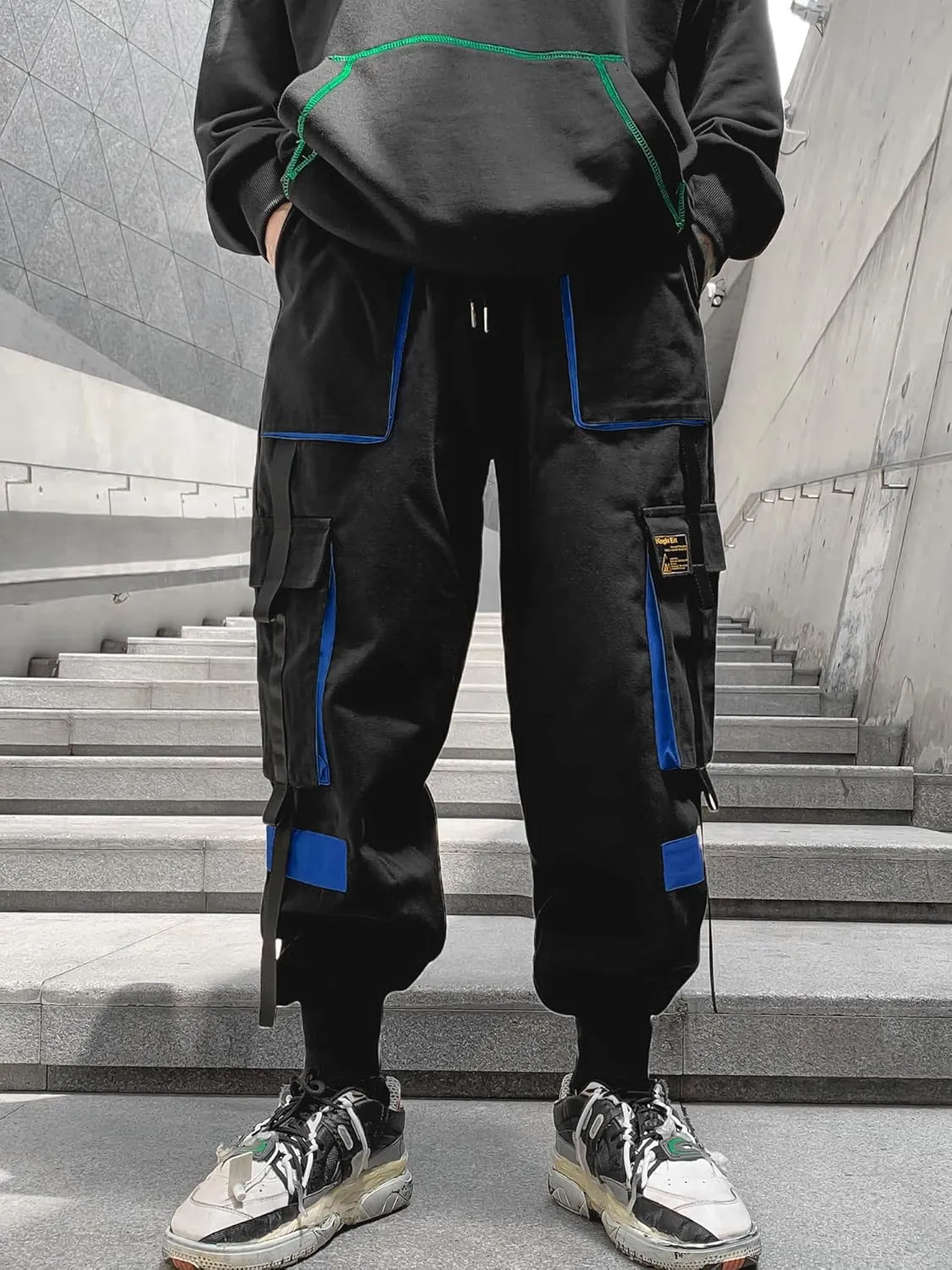 Men's Jogger Pants Techwear Hip Hop Harem Pants Streetwear Tactical Track Pants with Drawstring