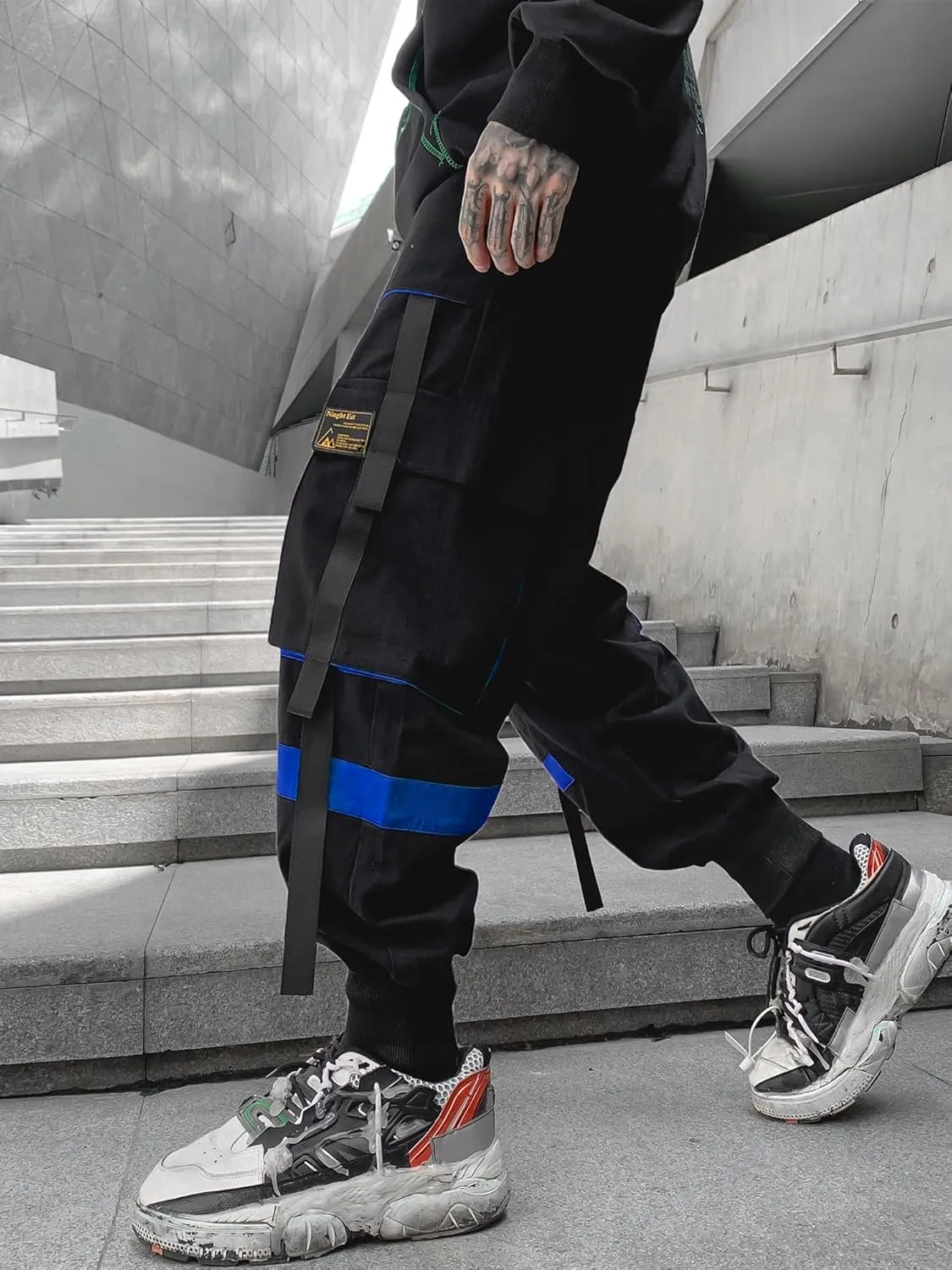 Men's Jogger Pants Techwear Hip Hop Harem Pants Streetwear Tactical Track Pants with Drawstring