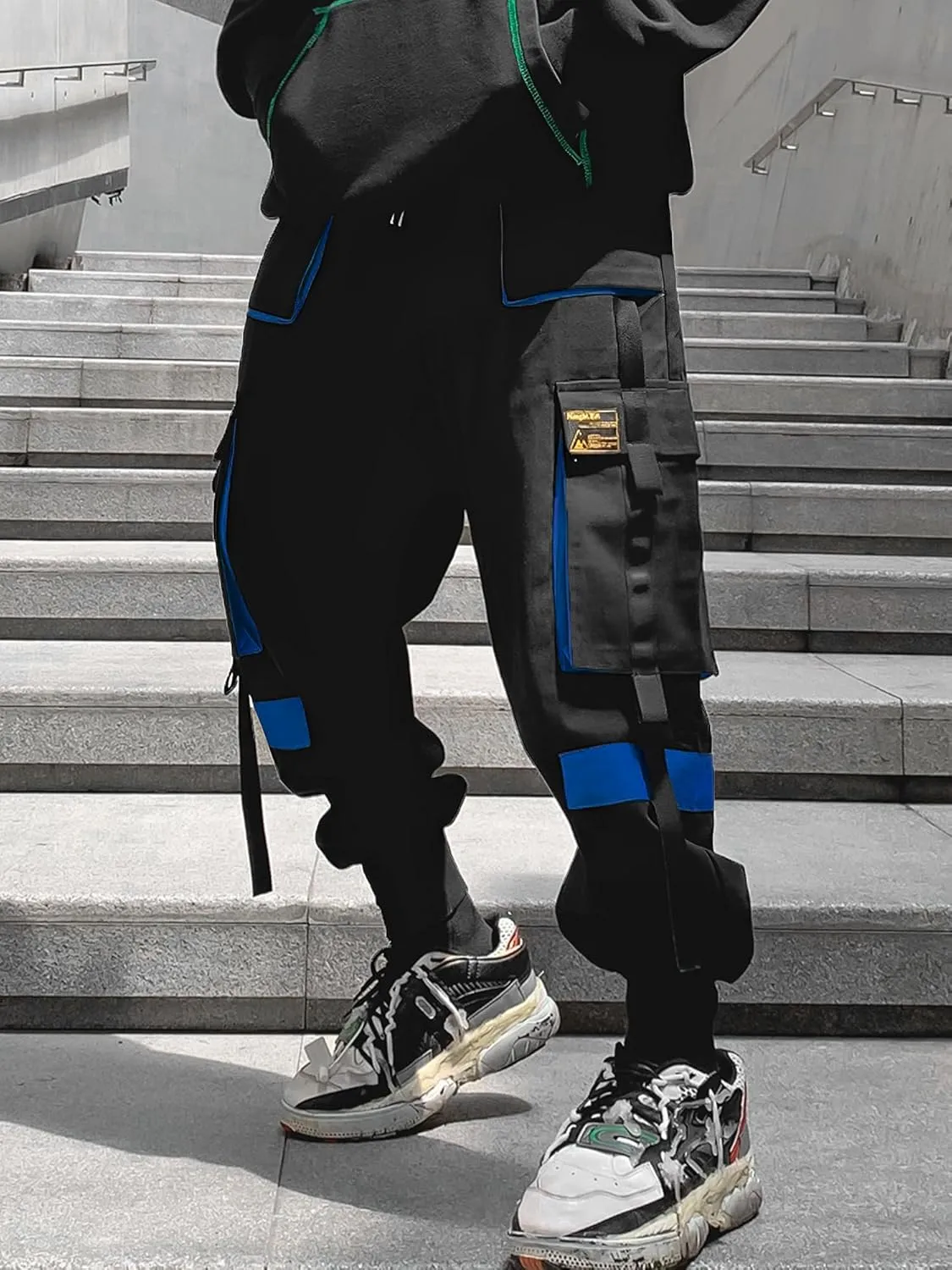 Men's Jogger Pants Techwear Hip Hop Harem Pants Streetwear Tactical Track Pants with Drawstring