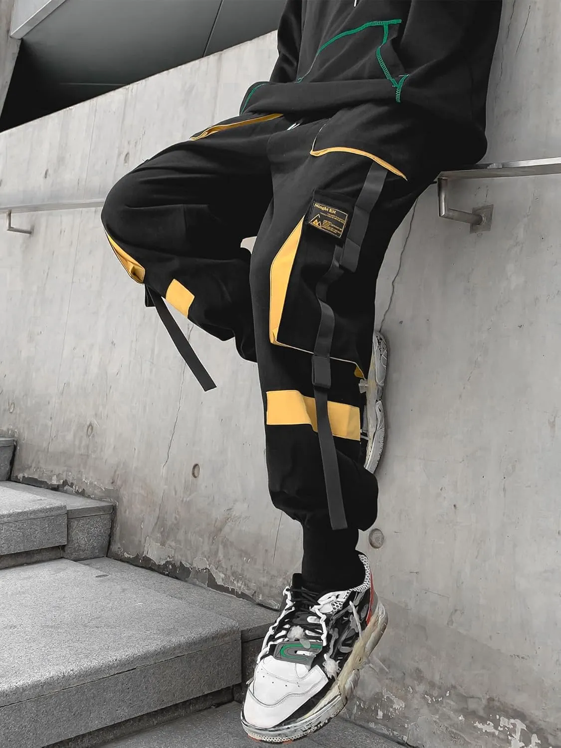 Men's Jogger Pants Techwear Hip Hop Harem Pants Streetwear Tactical Track Pants with Drawstring