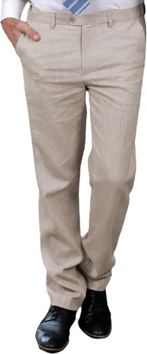 Men's Linen Pants Dress Lightweight Summer Business Linen Long Suit Pants