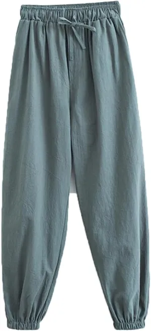 Men's Martial Arts Pants Chinese Kung Fu Harem Pants Loose Yoga Trousers Cotton Tai Chi Pants,Tang Suit Pants