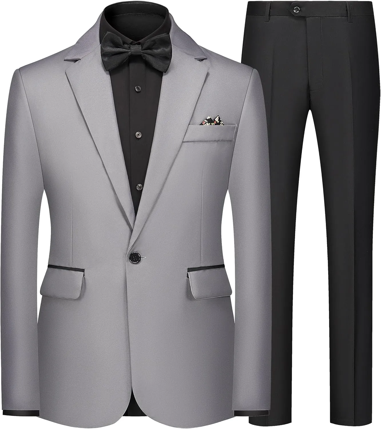Mens Suits Slim Fit 2 Piece Dress Suits Tuxedo Jacket Blazer Pants Set for Wedding Business Prom