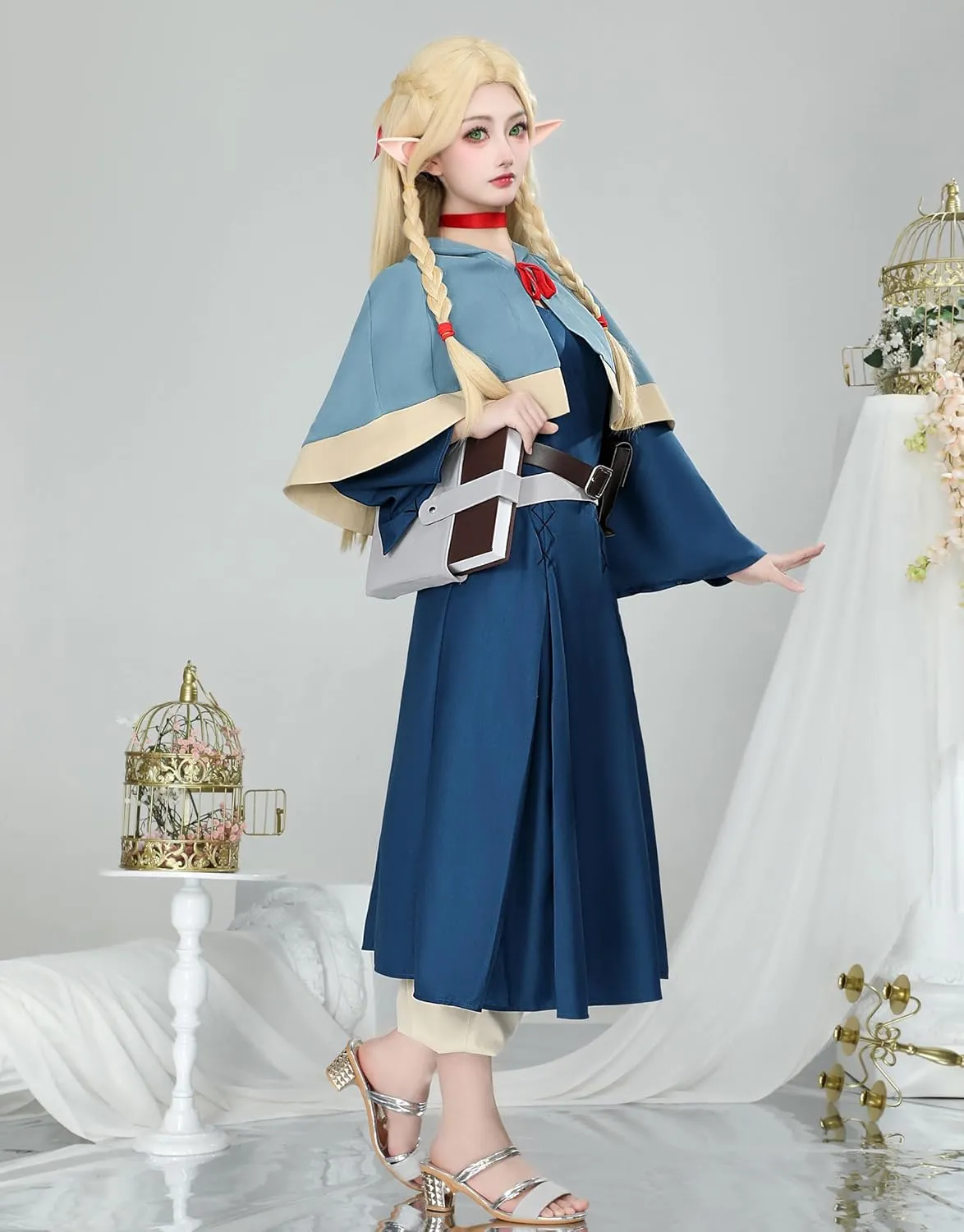 miccostumes Women's Cosplay Costume Set Dress and Cloak with Backpack and Belt