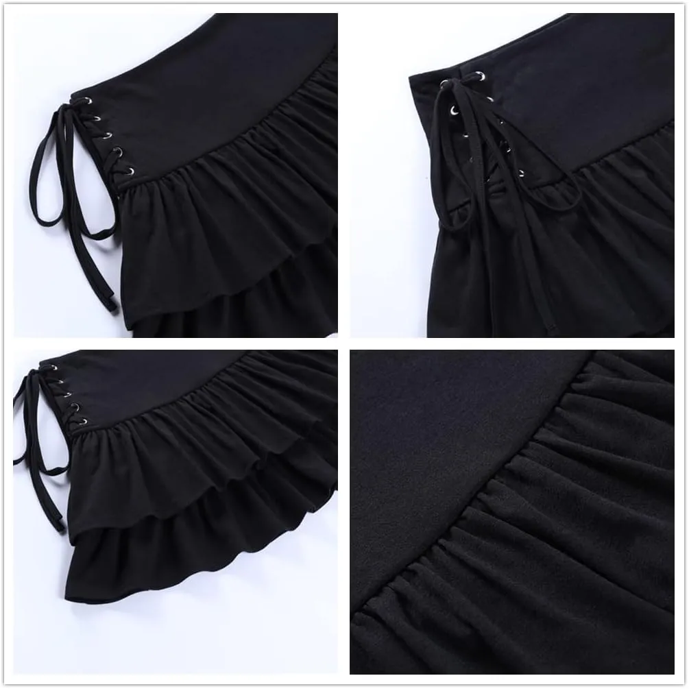 Mini Skirt Y2k Pleated Skirts Alt Aesthetic Goth Fairycore Skirts High Waist