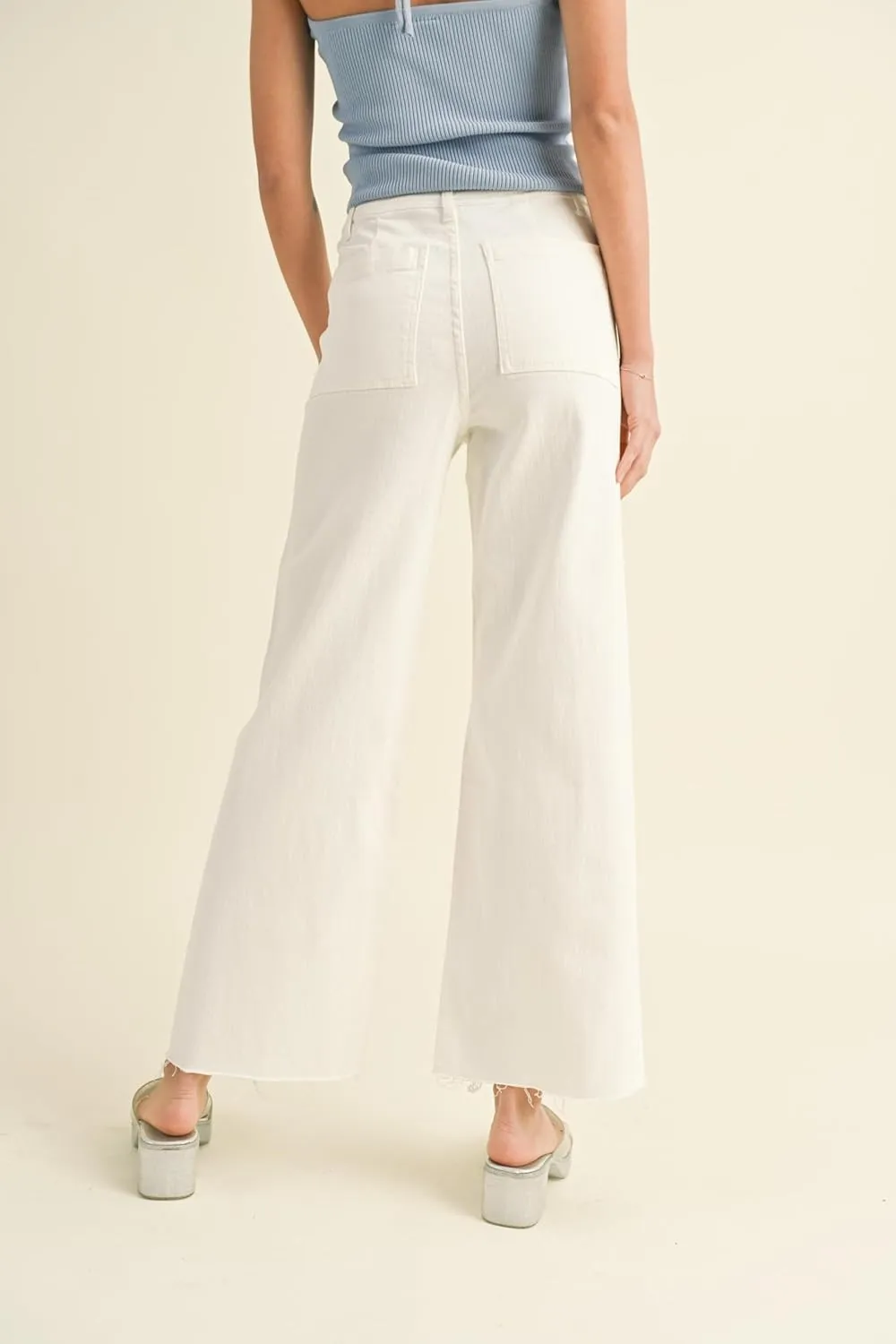 Miou Muse - Straight Wide Leg Denim Pants - MMP623