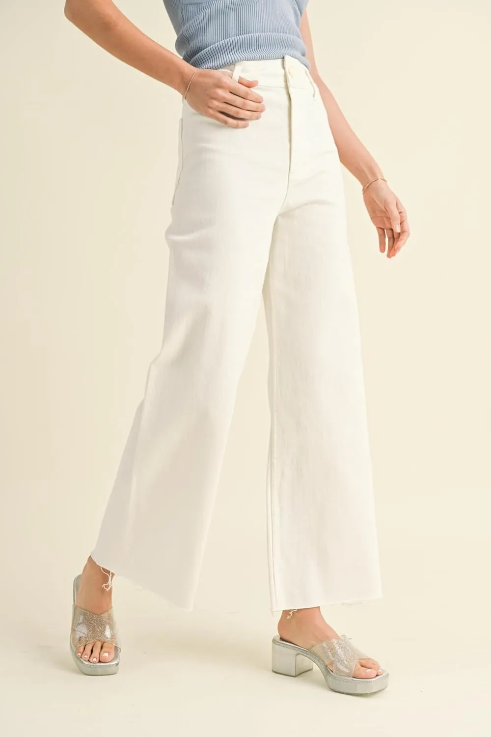 Miou Muse - Straight Wide Leg Denim Pants - MMP623