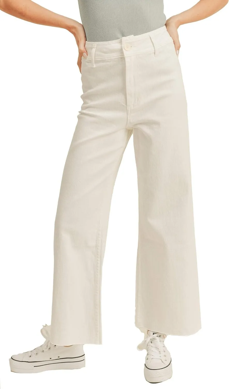 Miou Muse - Straight Wide Leg Denim Pants - MMP623