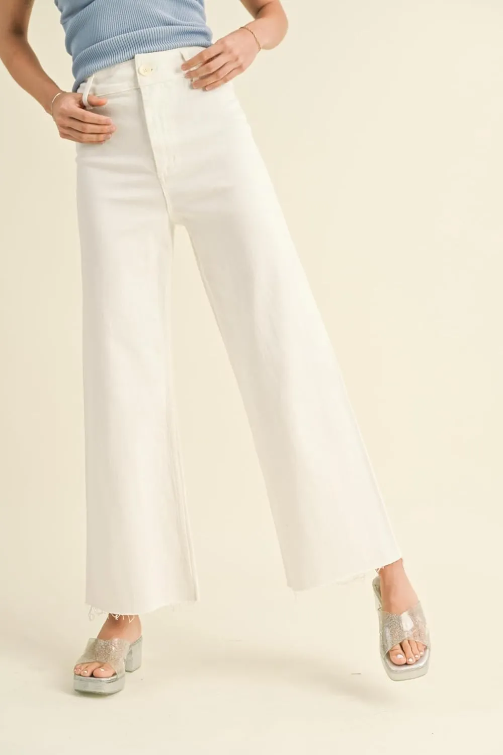 Miou Muse - Straight Wide Leg Denim Pants - MMP623