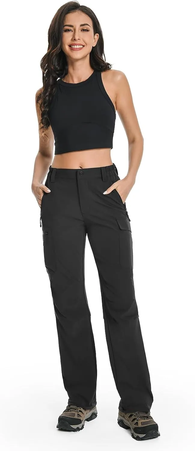 Moosehill Women's Hiking Pants Lightweight Quick Dry Water Resistant Cargo Travel Work Summer Pants for All Seasons