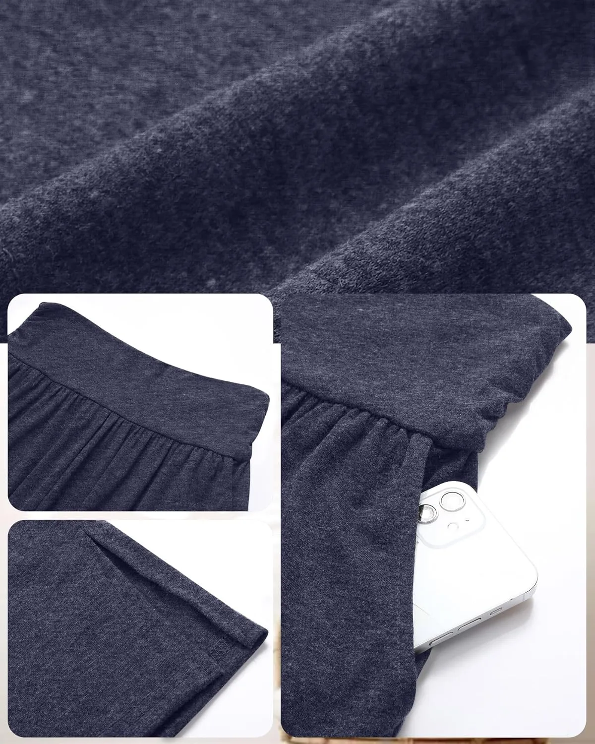 Neer 3 Pack Women's Plus Size Cotton Capri Pants High Waisted Wide Leg Loose Lounge Yoga Cropped Sweatpants with Pockets