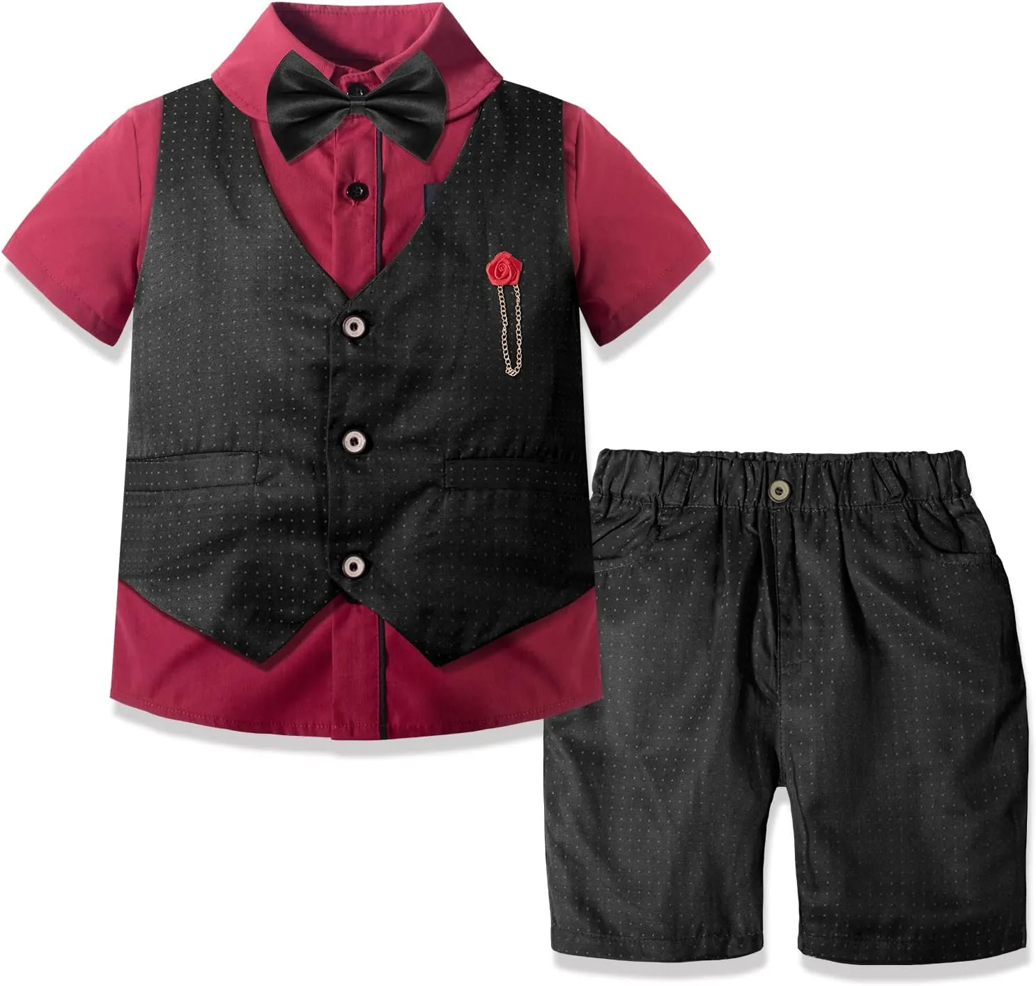 Nwada Boys Suit Toddler Dress Clothes Shirt with Bow Tie, Dress Pants Sets Kids Gentleman Outfit suits
