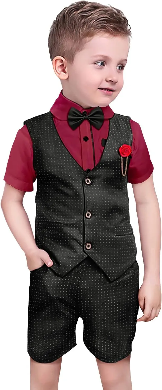 Nwada Boys Suit Toddler Dress Clothes Shirt with Bow Tie, Dress Pants Sets Kids Gentleman Outfit suits