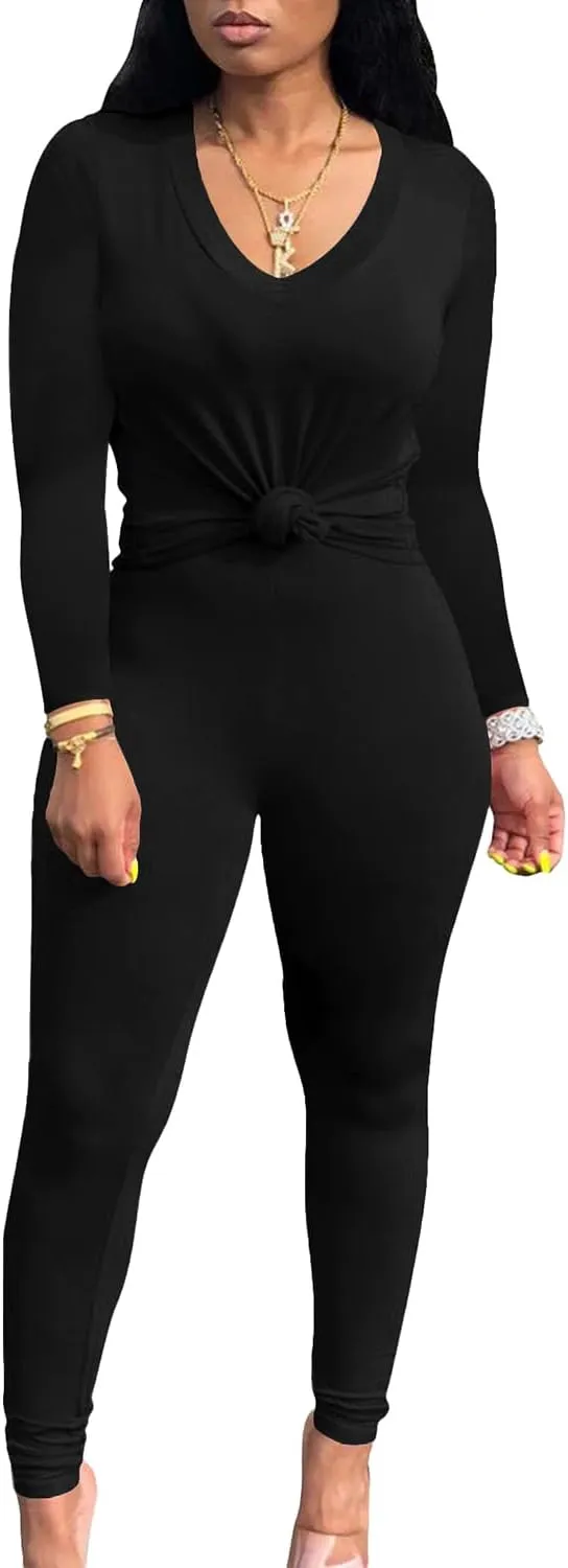 PINSV Women's Tracksuits 2 Piece Outfits Sweatsuit Long Sleeve Top Jogger Legging Pants Sets