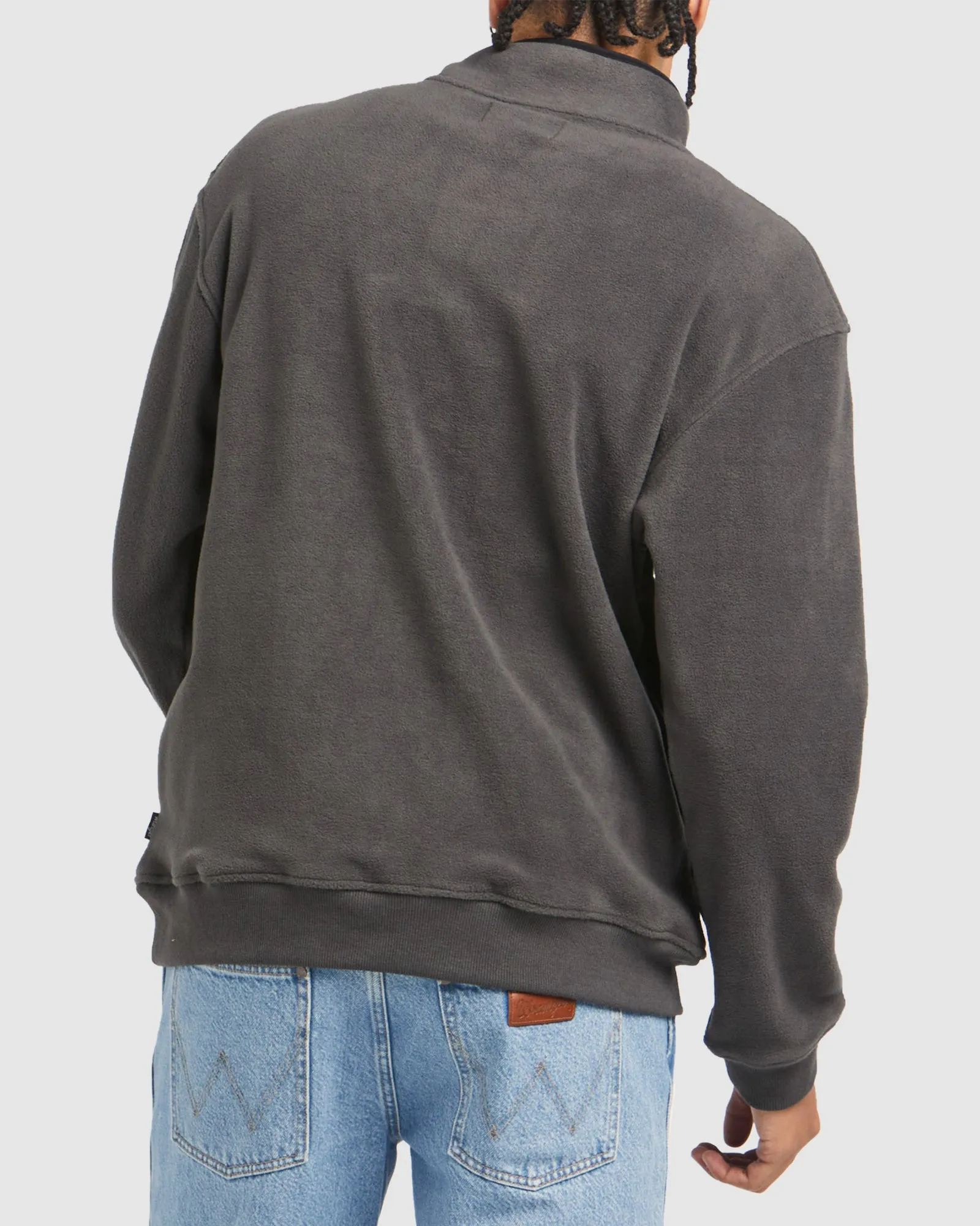 POLAR BUTTON UP SWEAT SLATE