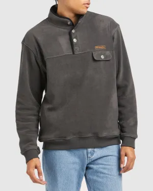 POLAR BUTTON UP SWEAT SLATE
