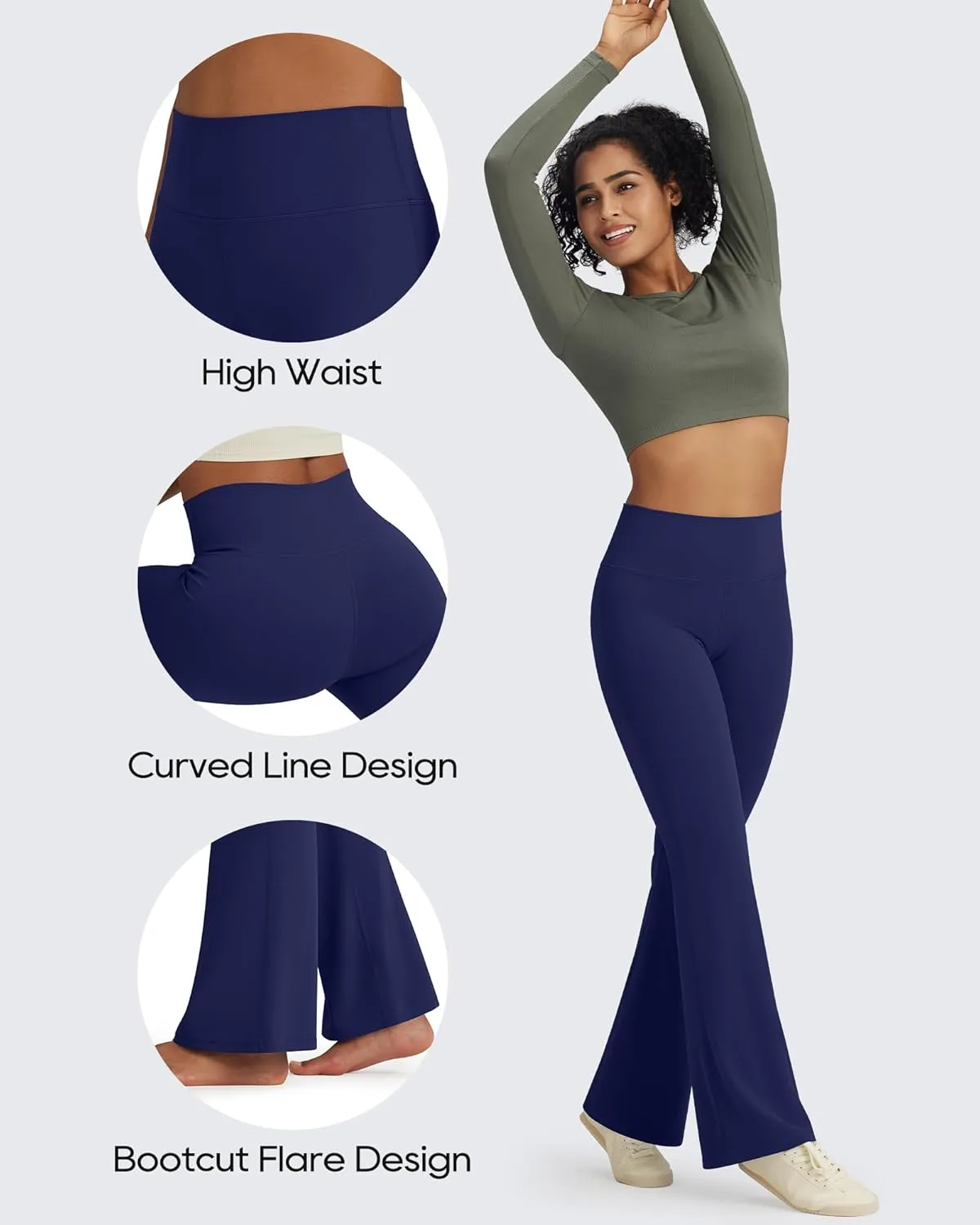 Promover Bootcut Yoga Pants for Women High Waist Dress Pants Flare Leggings 29" 31" 33" Workout Pant for Casual Work