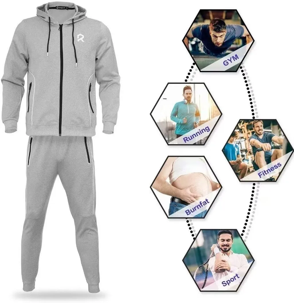 R RAMBLER 1985 Men's Tracksuit Active fashion Hoodie outifts zip sweatsuit set jogger sportswear