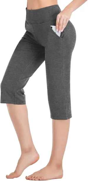 RIMLESS 7 Women's Yoga Pants with Pockets High Waist Stretch Pants Tummy Control Workout Pants