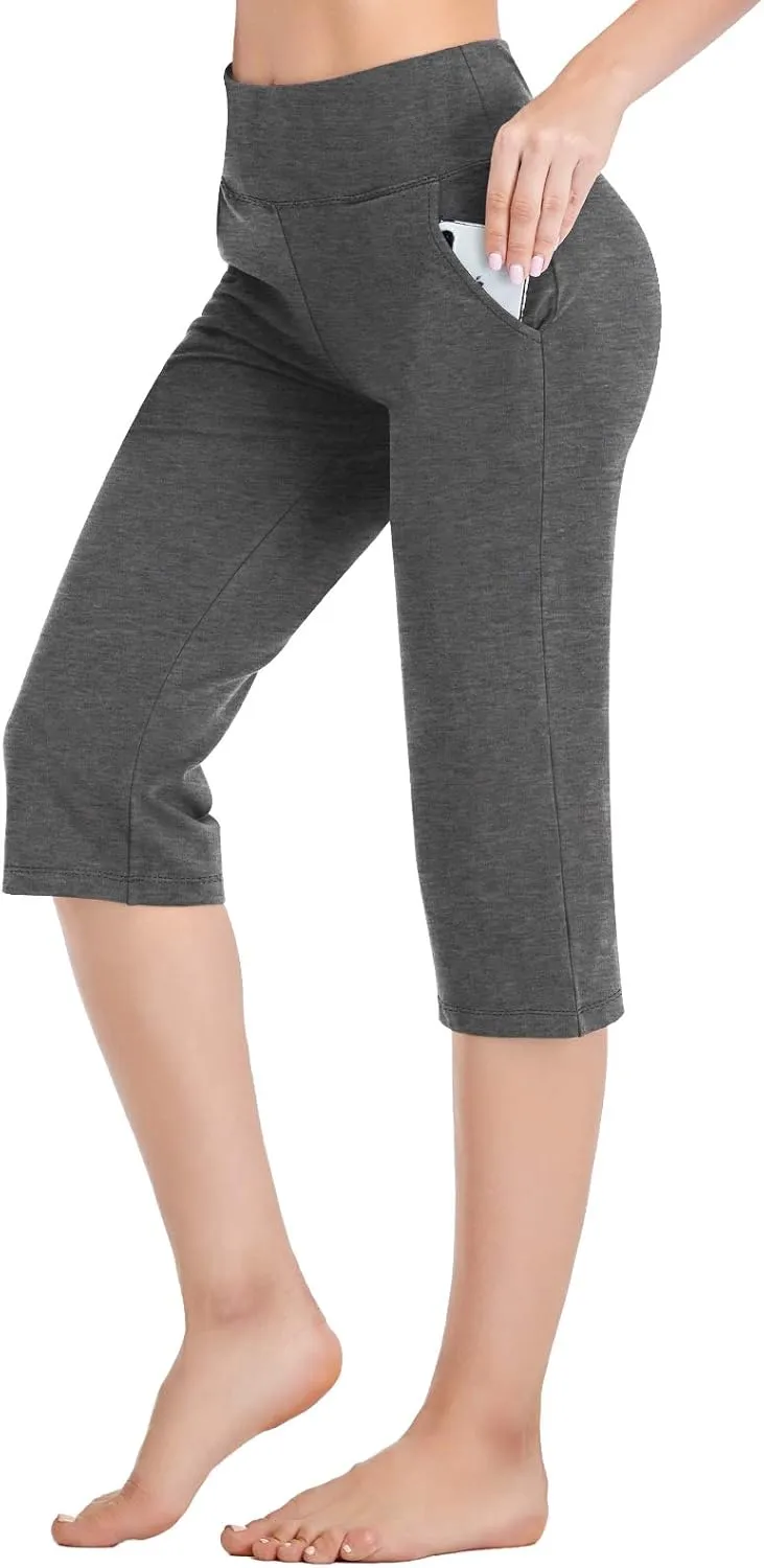 RIMLESS 7 Women's Yoga Pants with Pockets High Waist Stretch Pants Tummy Control Workout Pants