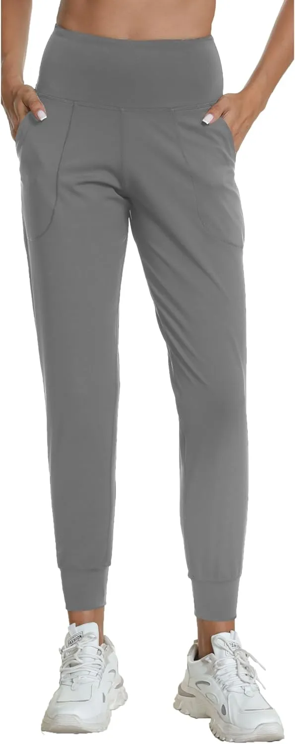 Rrosseyz Joggers Pants for Women-Quick Dry Sweatpants with Pockets for Travel Athletics Casual Outdoor