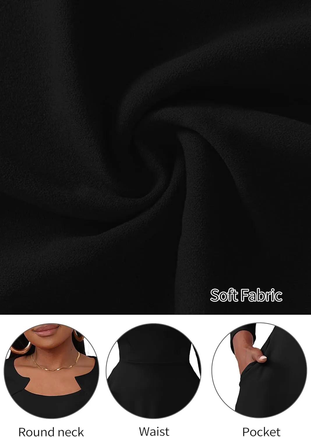 Runwind Plus Size Dresses for Curvy Women Church Cocktail A Line Wedding Guest Midi Dress Long Sleeve with Pockets