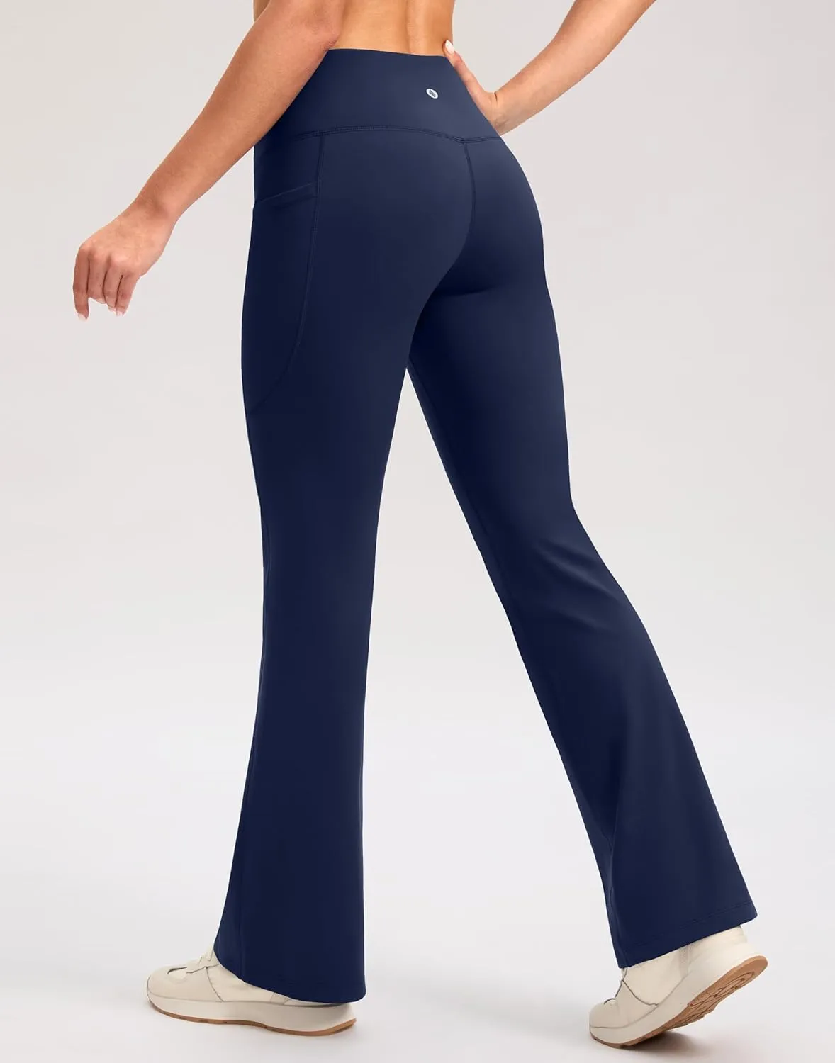 SANTINY Fleece Lined Flare Leggings Women 28.5/30.5/32 Water Resistant Winter Bell Bottom Hiking Yoga Pants with Pockets