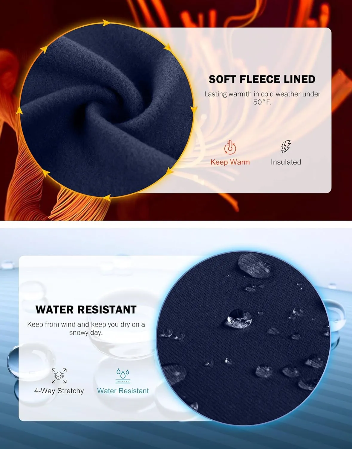SANTINY Fleece Lined Flare Leggings Women 28.5/30.5/32 Water Resistant Winter Bell Bottom Hiking Yoga Pants with Pockets
