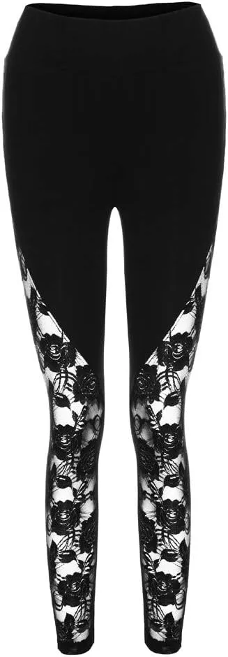 Sexy Leggings for Women High Waist Yoga Pants, Scrunch Butt Lifting Elastic Tights Lace Sexy High Waist Trousers