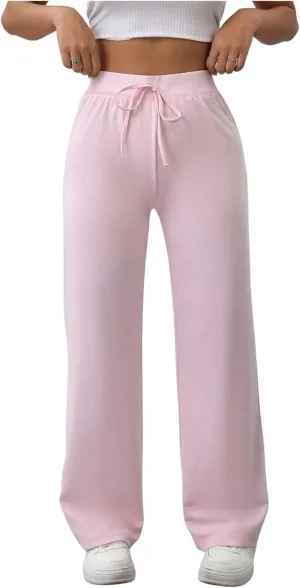 SOLY HUX Women's Sweatpants High Waisted Straight Leg Pants Drawstring Fall Casual Trousers