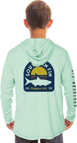 Southern Fin Apparel Kids Fishing Hoodie Shirt Long Sleeve UV UPF SPF Sun Protection Youth Boys Girls