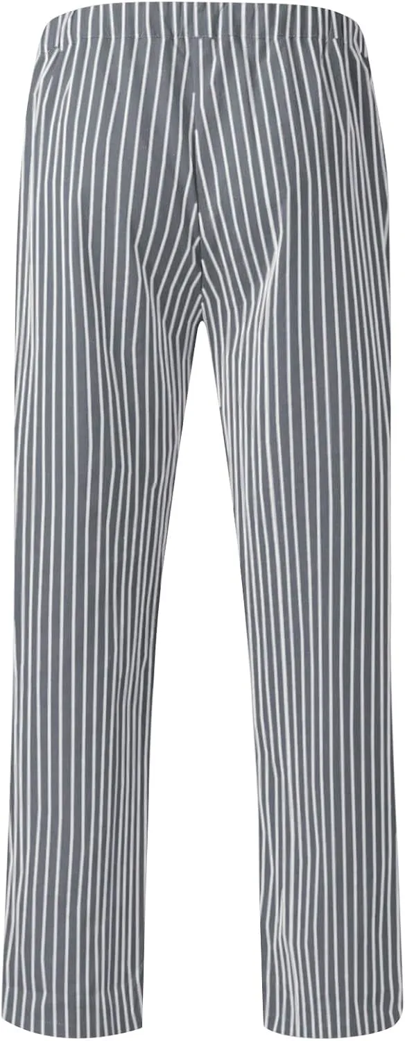 Striped Linen Pants Women Summer Lightweight Straight Leg Lounge Pants Comfy Drawstring Elastic Waist Work Pants