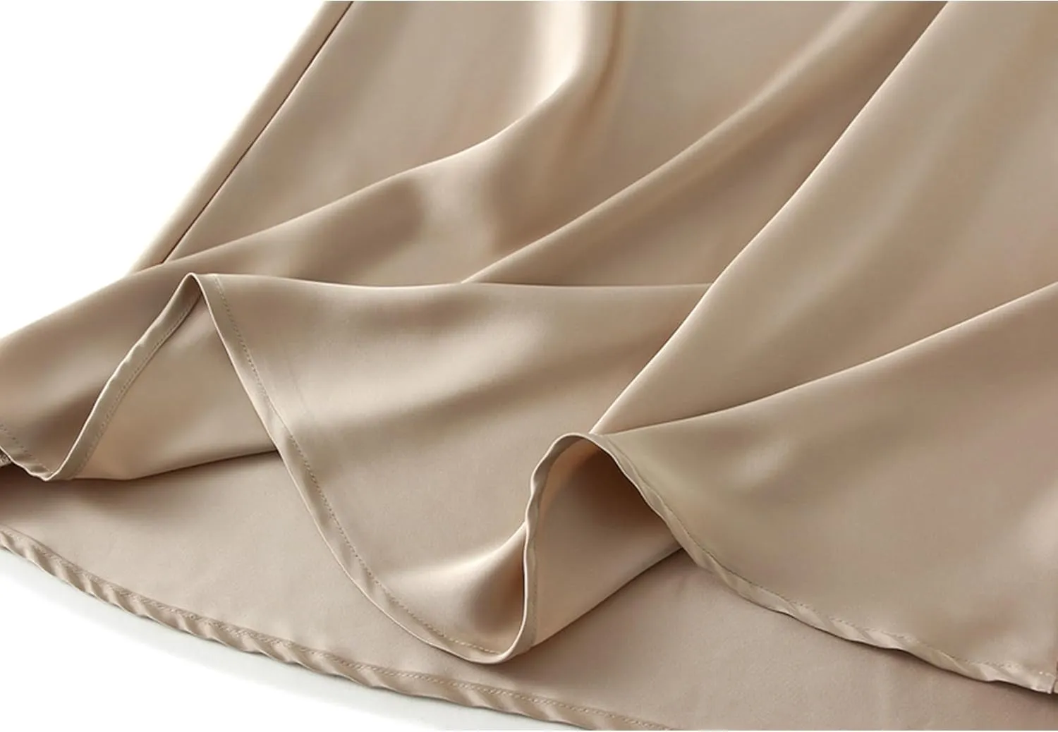 Summer Autumn Women's High Waist Fishtail Halter Skirt Pure Colour Silk Long Skirt Soft Coolred Women's Clothing