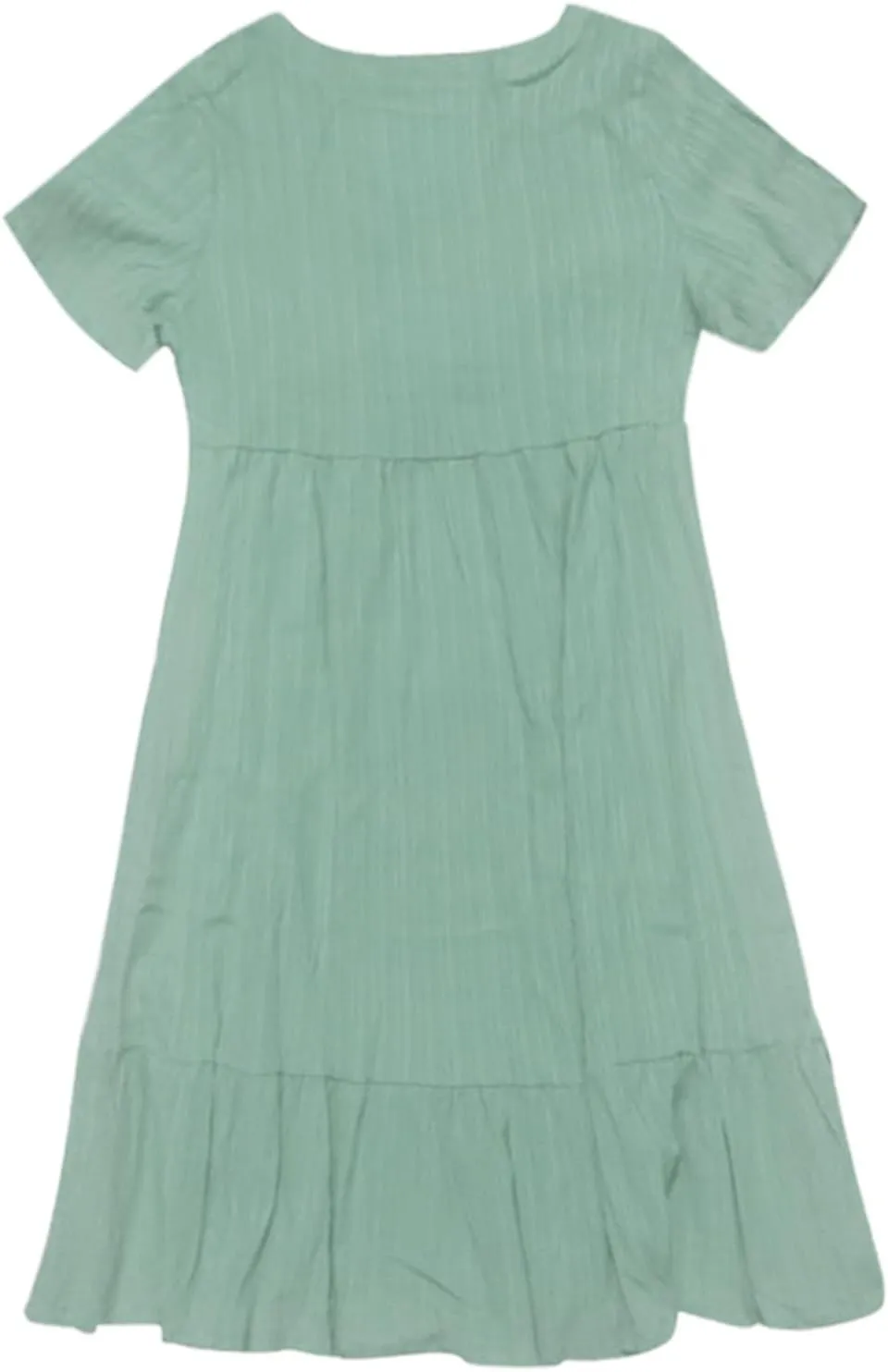 Sun Dresses for Women 2025 Vacation Summer Casual Short Sleeve V Neck Flowy Swing Dress Pleated Ruffle Beach Sundress