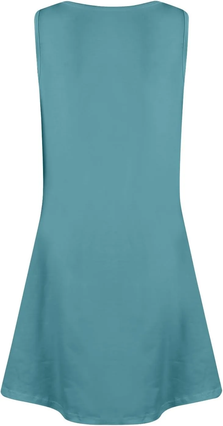 Sundresses for Women 2025 Button Up Summer Sleeveless V Neck Midi Dress A Line Beach Vacation Tank Dresses with Pocket