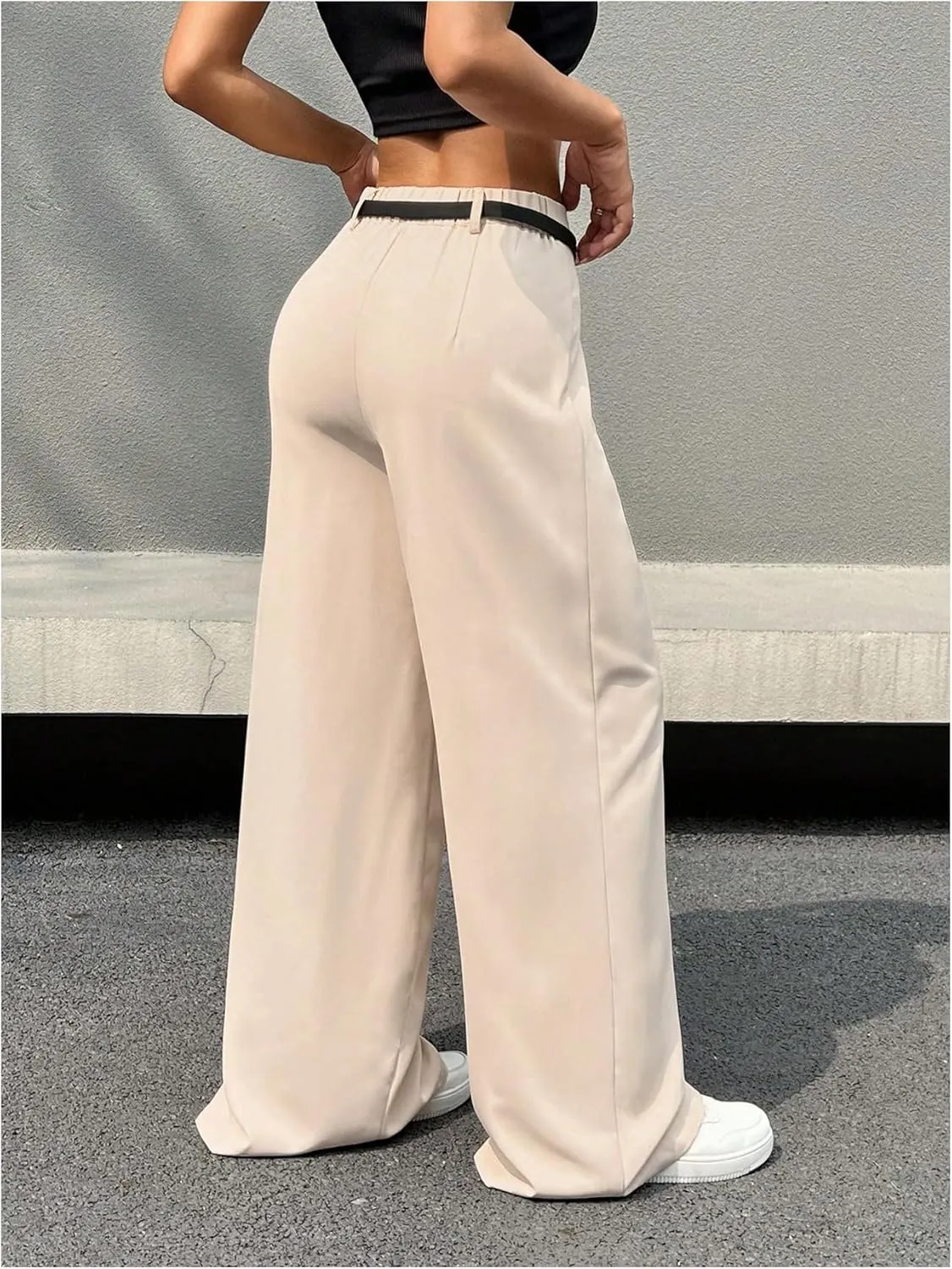 SweatyRocks Women's High Waist Work Pants Dressy Casual Wide Leg Flowy Trousers