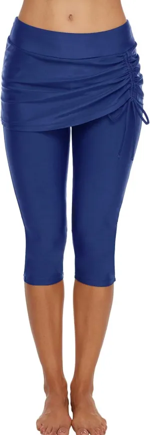 Swimming Water Pants Skirted Swim Shorts Cropped Capri Surf Leggings Wetsuit Pants UV Boardshorts for Women