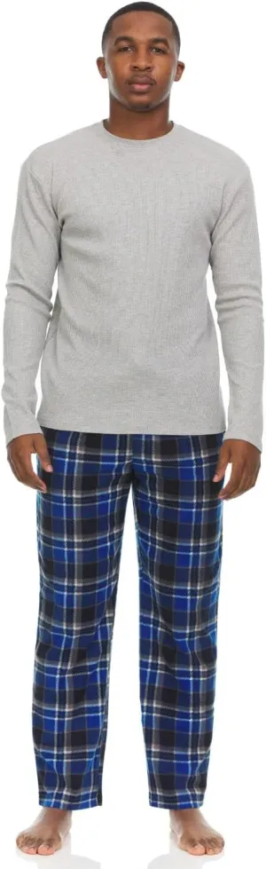 Swiss Alps Mens T-Shirt and Buffalo Plaid Check Fleece Lounge Pants Gift Set