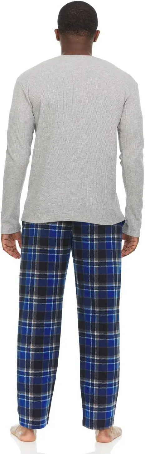Swiss Alps Mens T-Shirt and Buffalo Plaid Check Fleece Lounge Pants Gift Set