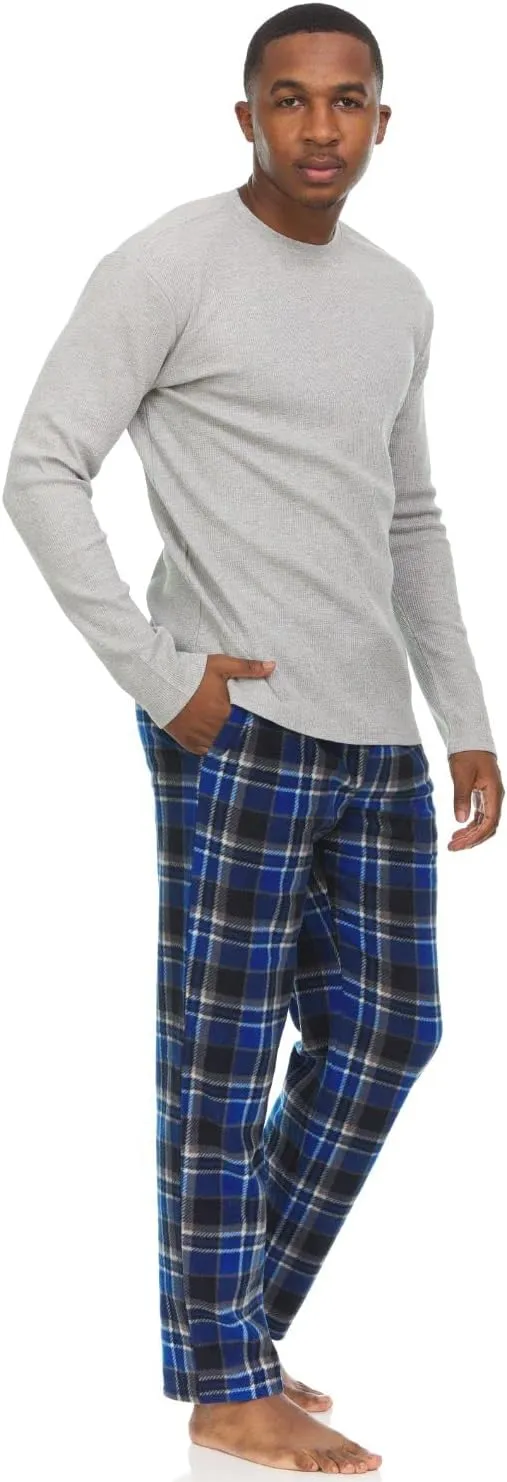 Swiss Alps Mens T-Shirt and Buffalo Plaid Check Fleece Lounge Pants Gift Set