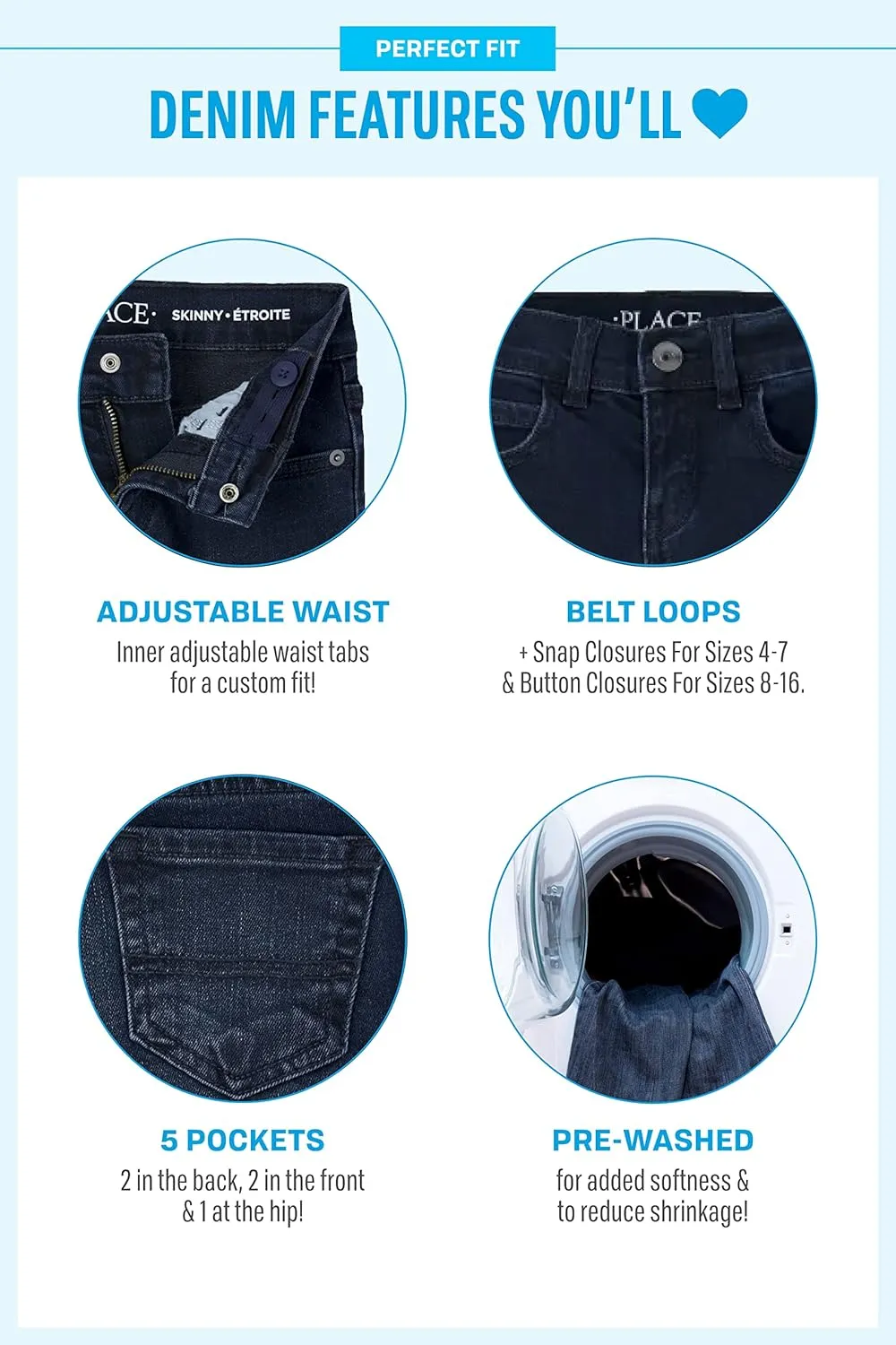 The Children's Place Baby Boys' and Toddler Multipack Basic Stretch Skinny Jeans