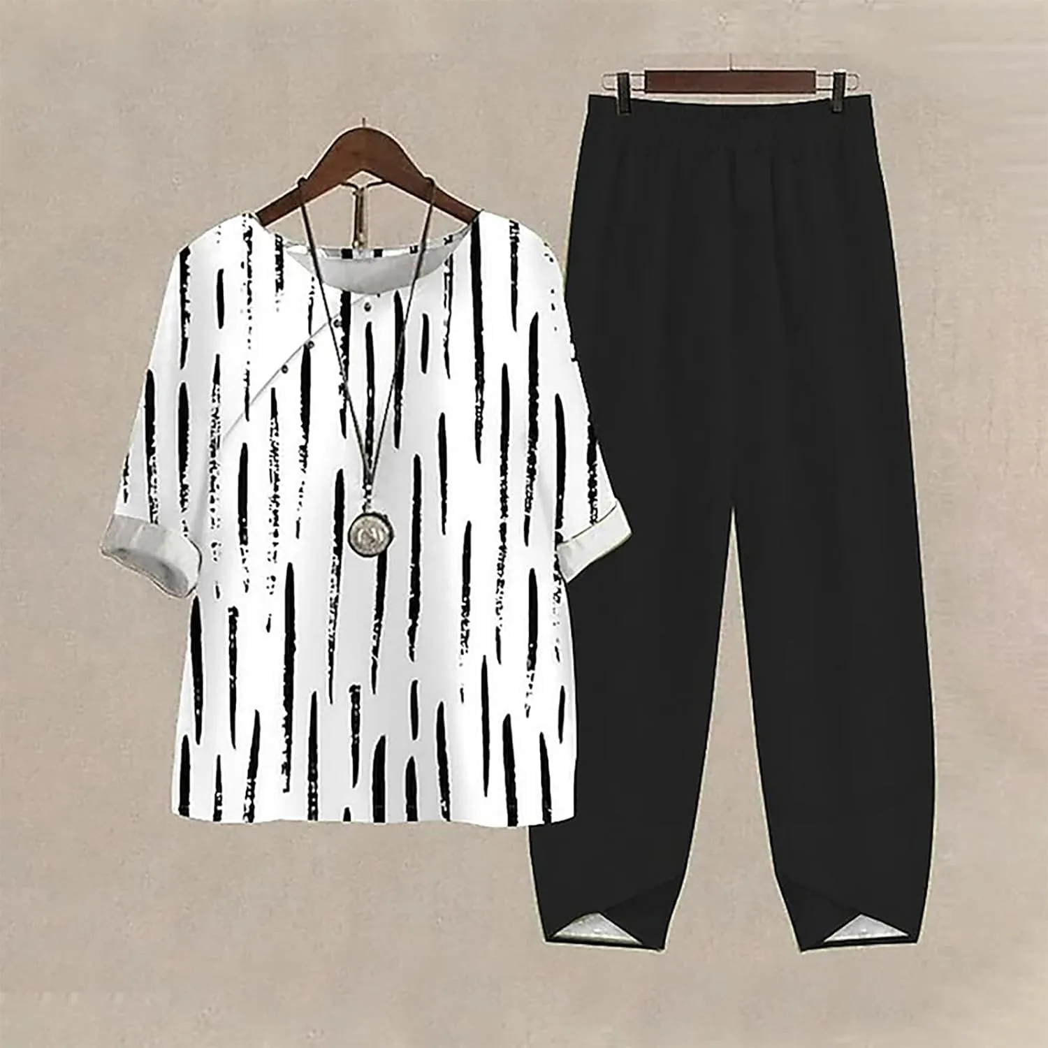 Trendy Summer 2 Piece Sets for Women 2024 with Pockets Casual Linen Loose Fit Tank Top High Waist Pants Sets