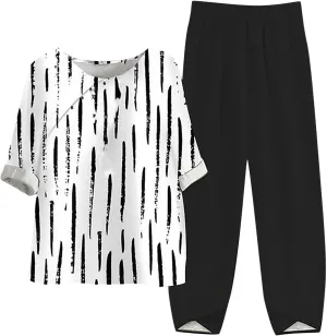 Trendy Summer 2 Piece Sets for Women 2024 with Pockets Casual Linen Loose Fit Tank Top High Waist Pants Sets