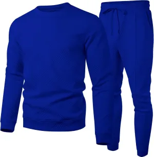 UOUA Men's 2 Piece Sweat Suits Set Long Sleeve Sweatshirt Jogging Sweatpants Tracksuits Outfits