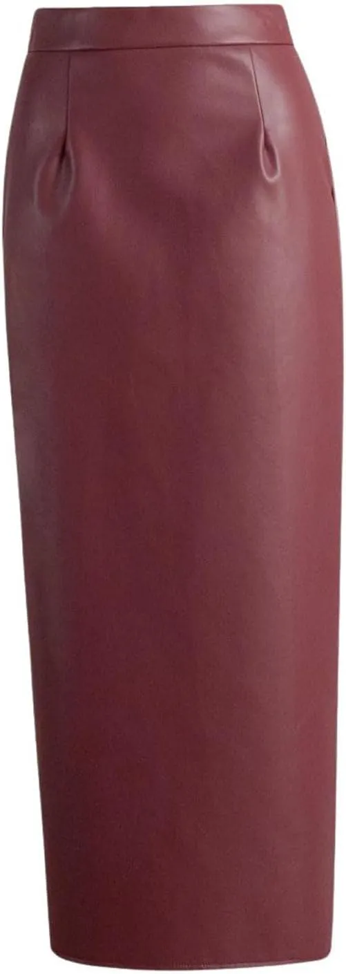 utcoco Womens High Waist Faux Leather Skirt Bodycon Pencil Slit Maxi PU Skirt