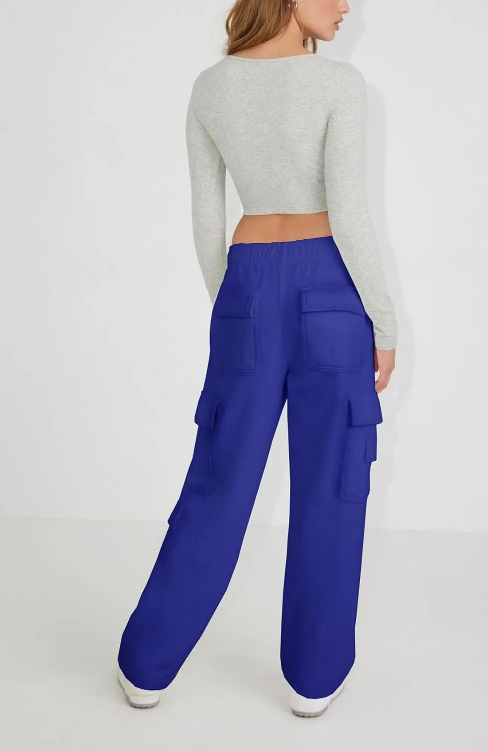 Waitfairy Wide Leg Sweatpants Women Cargo Pants for Girls High Waisted Baggy Sweatpants for Women Casual Pants with Pockets